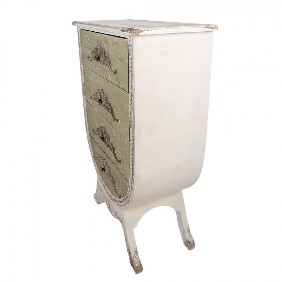 Cassettiera in legno decape' verde - 81x36x113 cm - Clayre e Eef